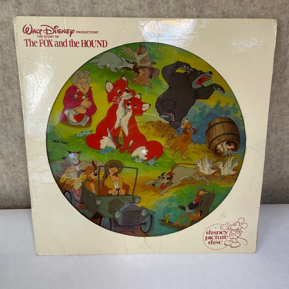 DISNEY PICTURE DISC THE FOX AND THE HOUND '81 LP UltraSonic Untested